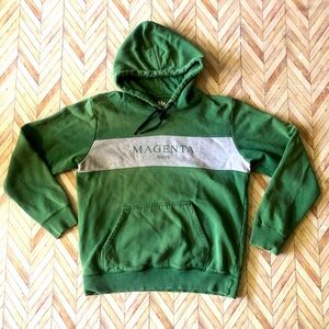 Magenta Paris Womens Hoodie Sweat Shirt Green/Grey Size Medium